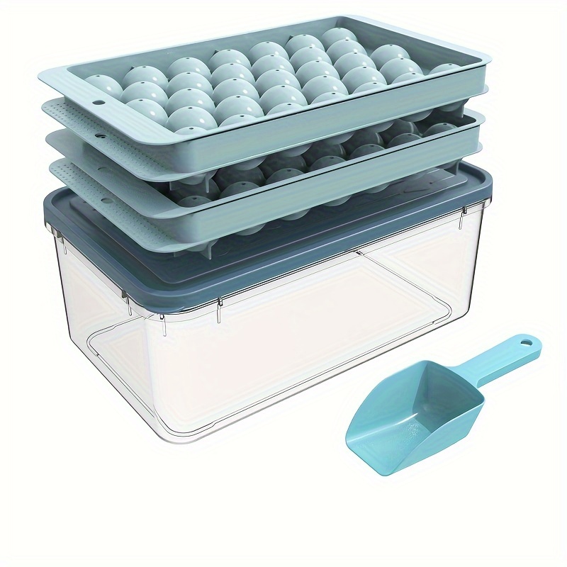 Round Sphere Ice Tray Mold, Plastic Ice Cube Mold With Lid, Refrigerator Ice  Ball Mold, Ice Box Mold, Blue - Temu