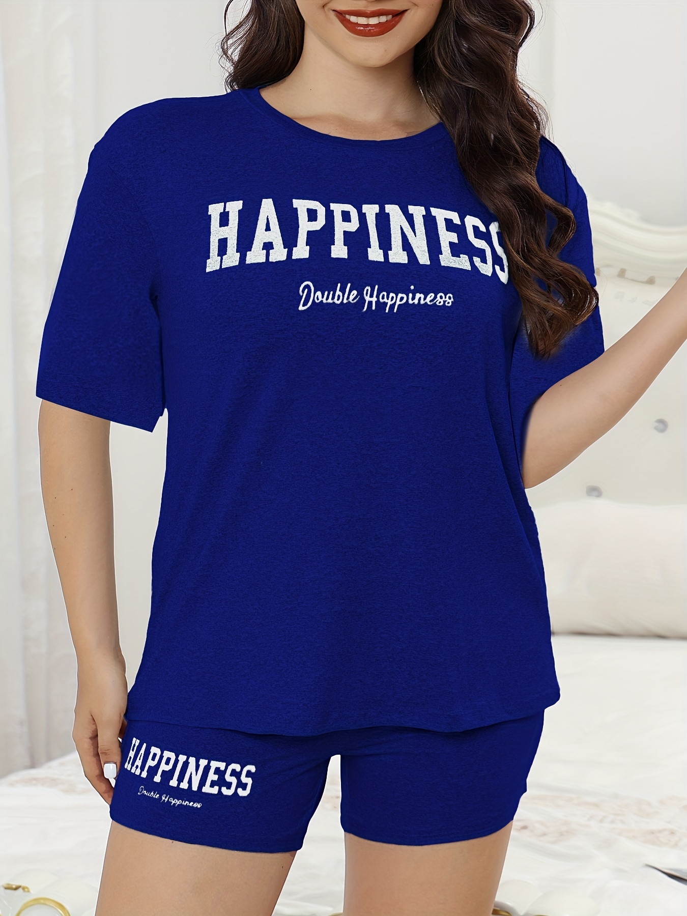 Casual Short Sleeve Lounge Set Women's Loungewear