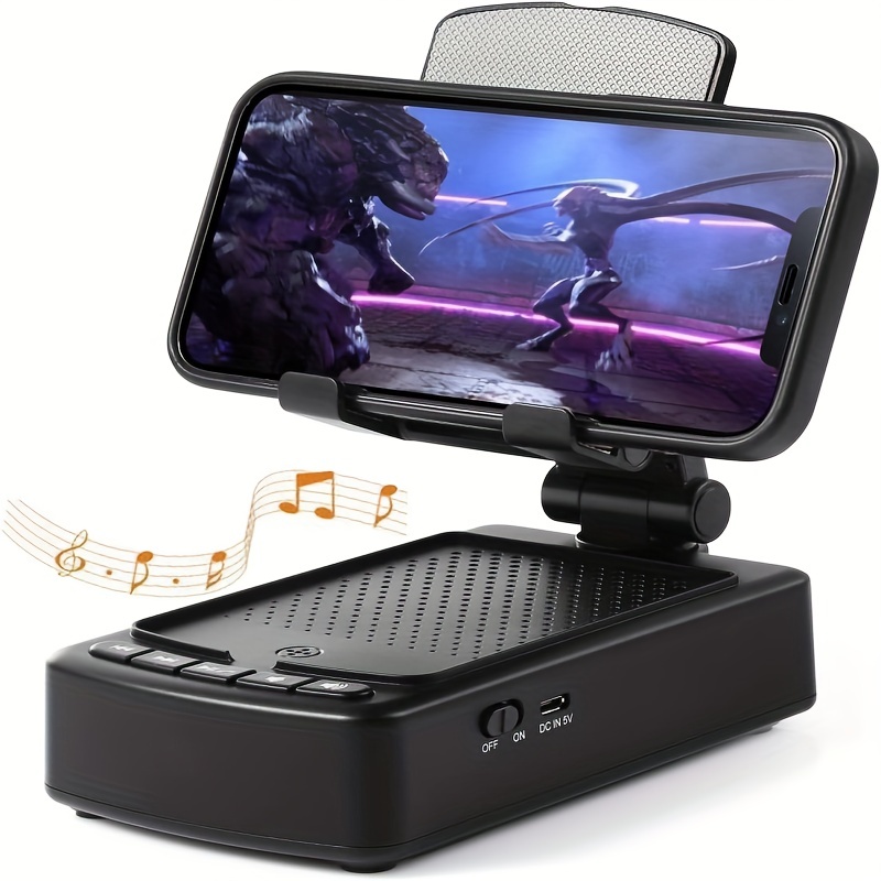 Gifts for Him, Her, Cell Phone Stand Bluetooth Speakers, Cool Tech Kitchen Gadgets Adjustable Phone Holder, Wireless Speaker for iPhone/Samsung/iPad T