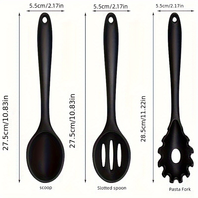 Large Silicone Cooking Spoon Non stick Slotted And Solid - Temu