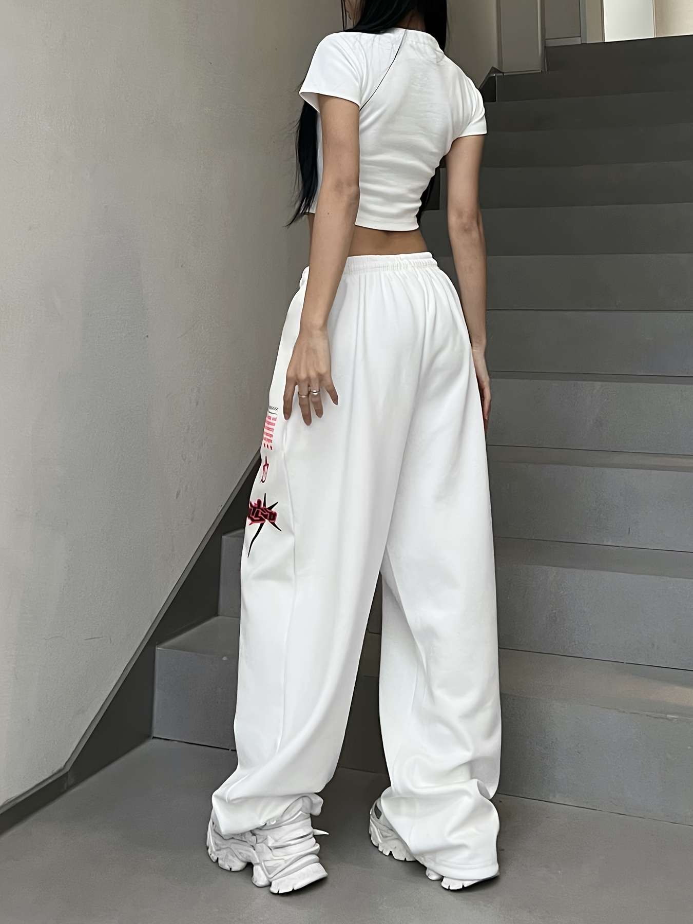 Solid Color Printed Casual Pants -  Development