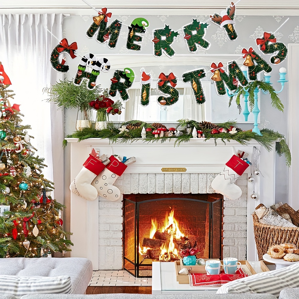 2x Weihnachtsbanner Für Haus & Garten – Schneeflocken & Weihnachtsbaum Deko Für Tür, Wand, Veranda