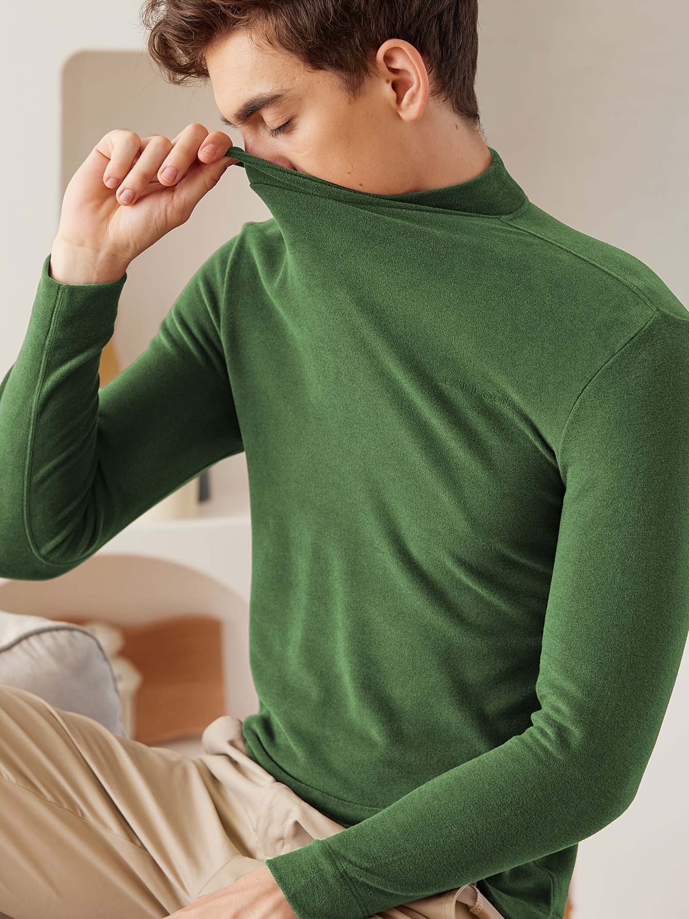 Camiseta térmica de manga larga en color verde