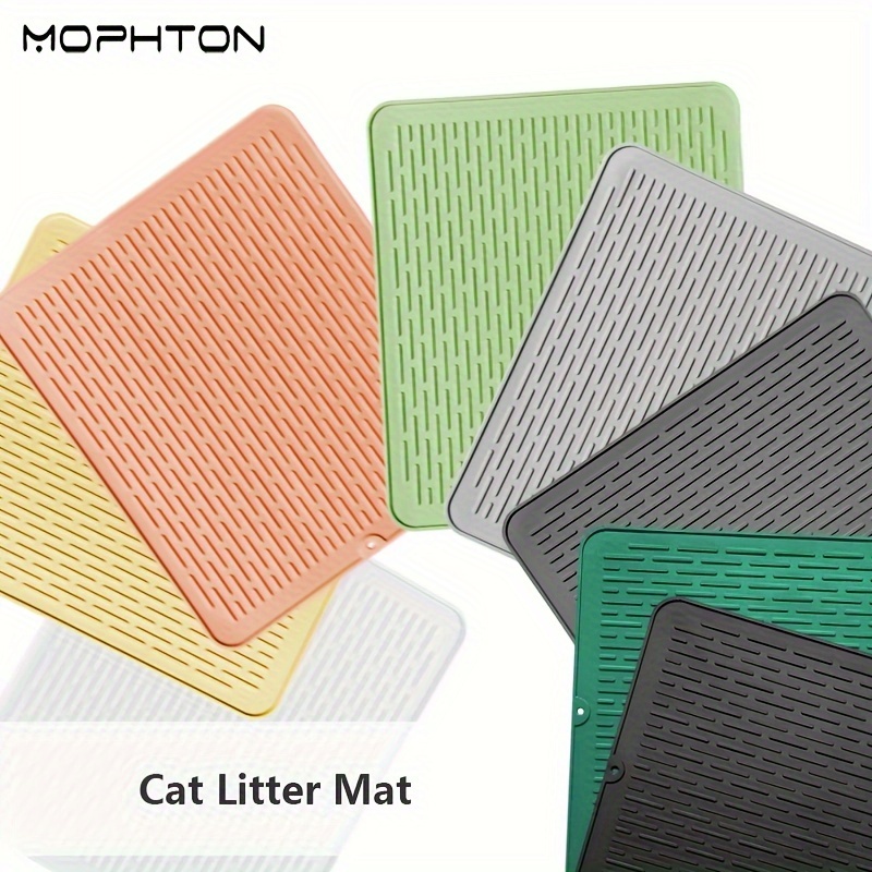 Mophton Pet Cat Litter Mat, Tpr Material Durable And Foldable Cat Litter  Trapping Mat Box, Silicone Non-slip Waterproof Cat Litter Box Mat - Temu