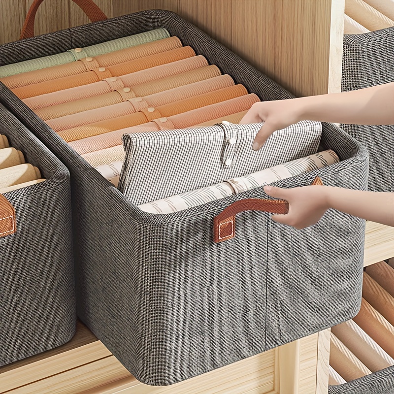 Storage Closet Bins With Steel Frame Fabric Storage Bins - Temu