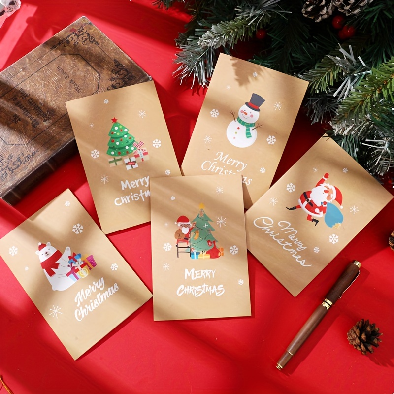 16pcs, Cartes De Vœux De Noël Avec Enveloppes, Créatives, Mignonnes,  Estampillées, Mini-cartes De Message De