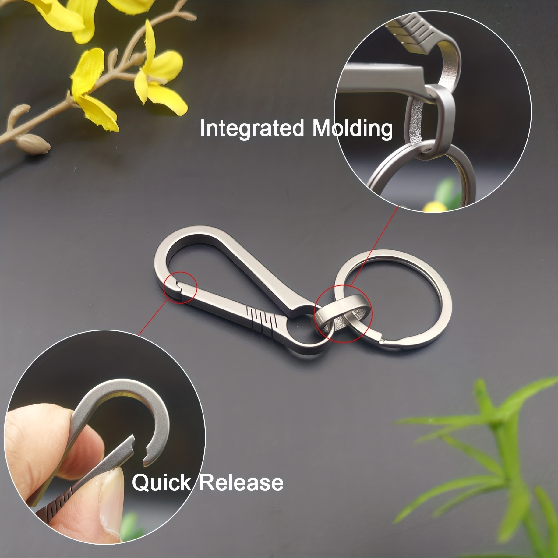 Titanium Carabiner Key Clip Simple Key Ring With Corkscrew - Temu