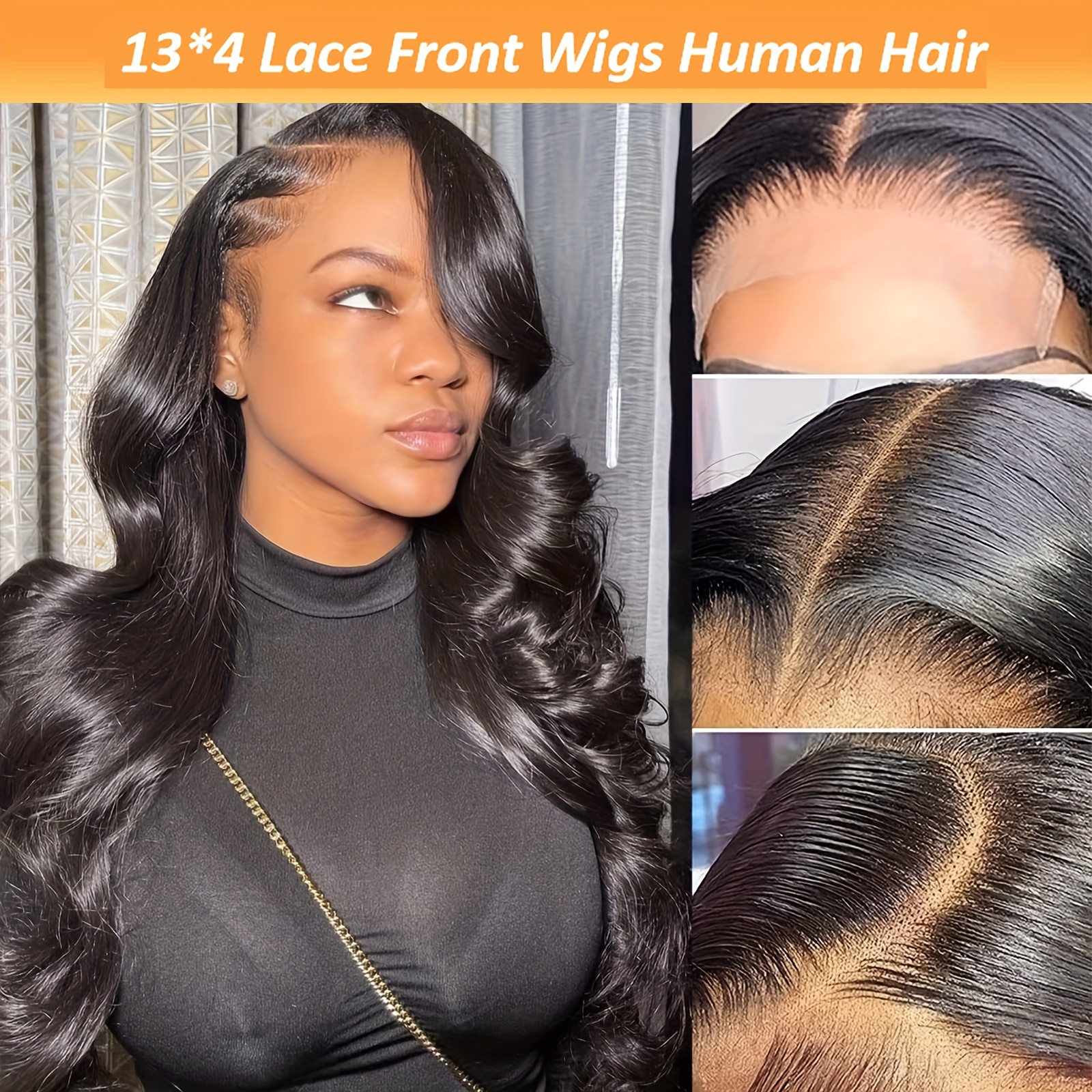 13X4 Body Wave Lace Front Wig Human Hair Pre Plucked Transparent