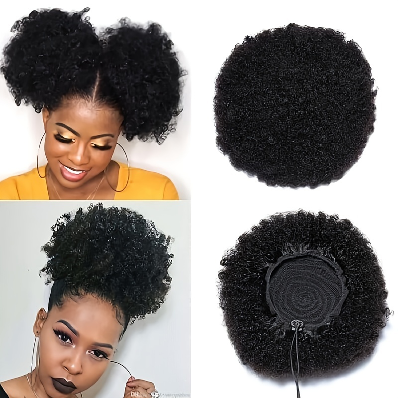 8 Inches Short Afro Puff/ Hair Bun with Draw Strings | Afrosentail Beauty  Store NZ