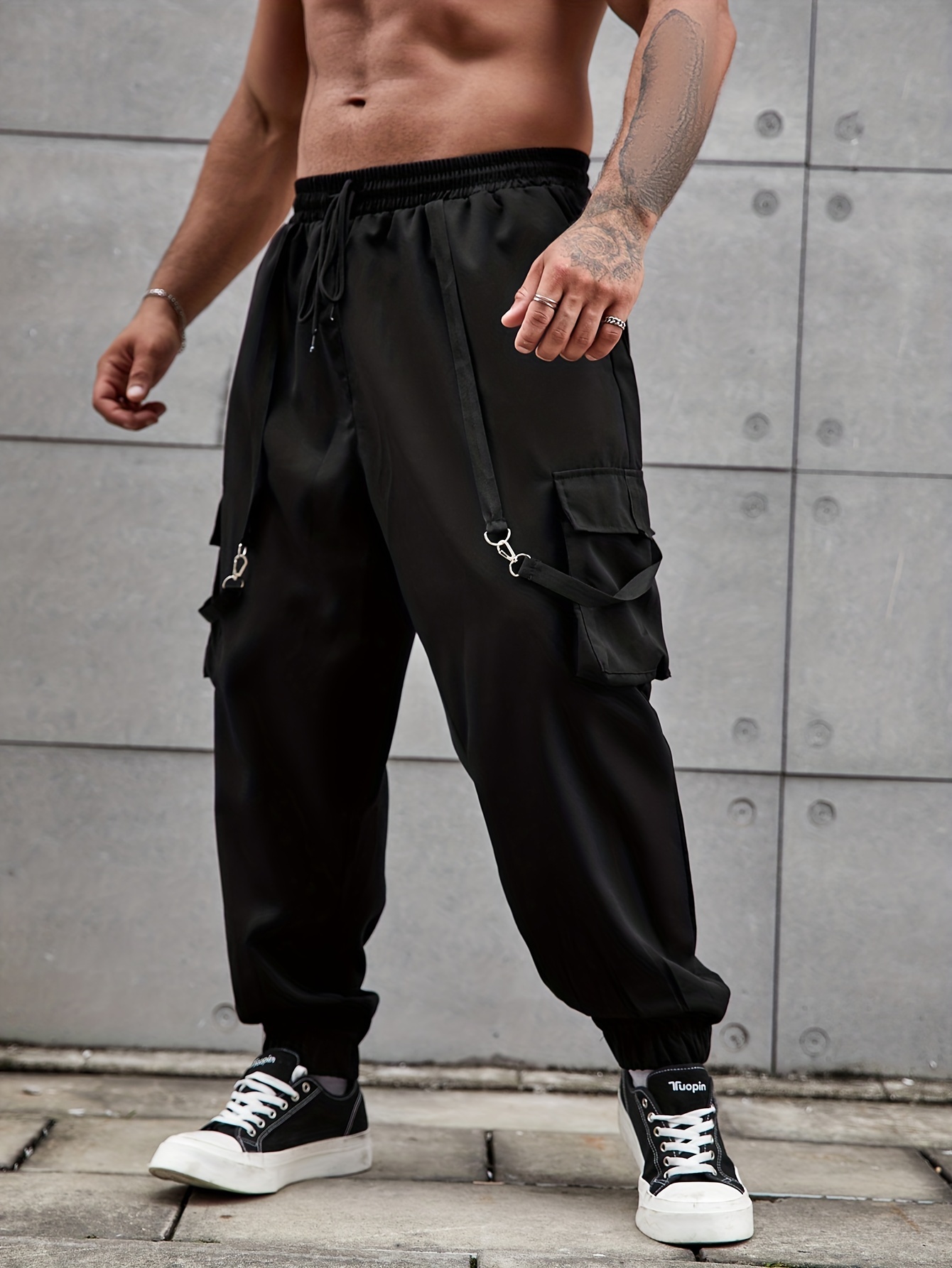 Pantalones Jogger Oversize con Diseño de Botones Para Hombre