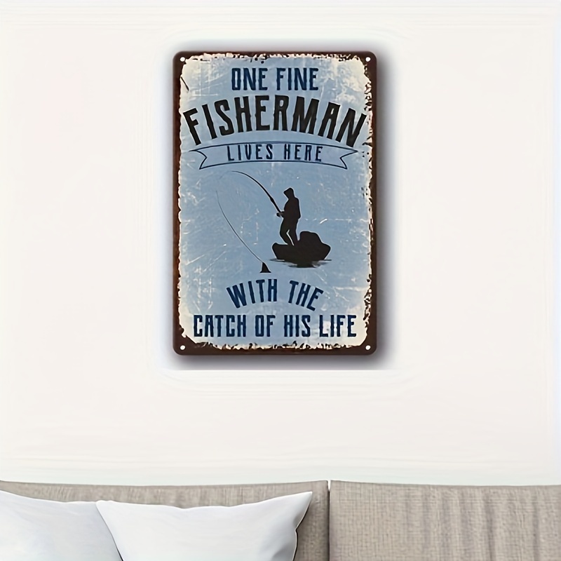 Funny Vintage Metal Tin Sign Decor Fisherman Fishing Boat - Temu United  Kingdom