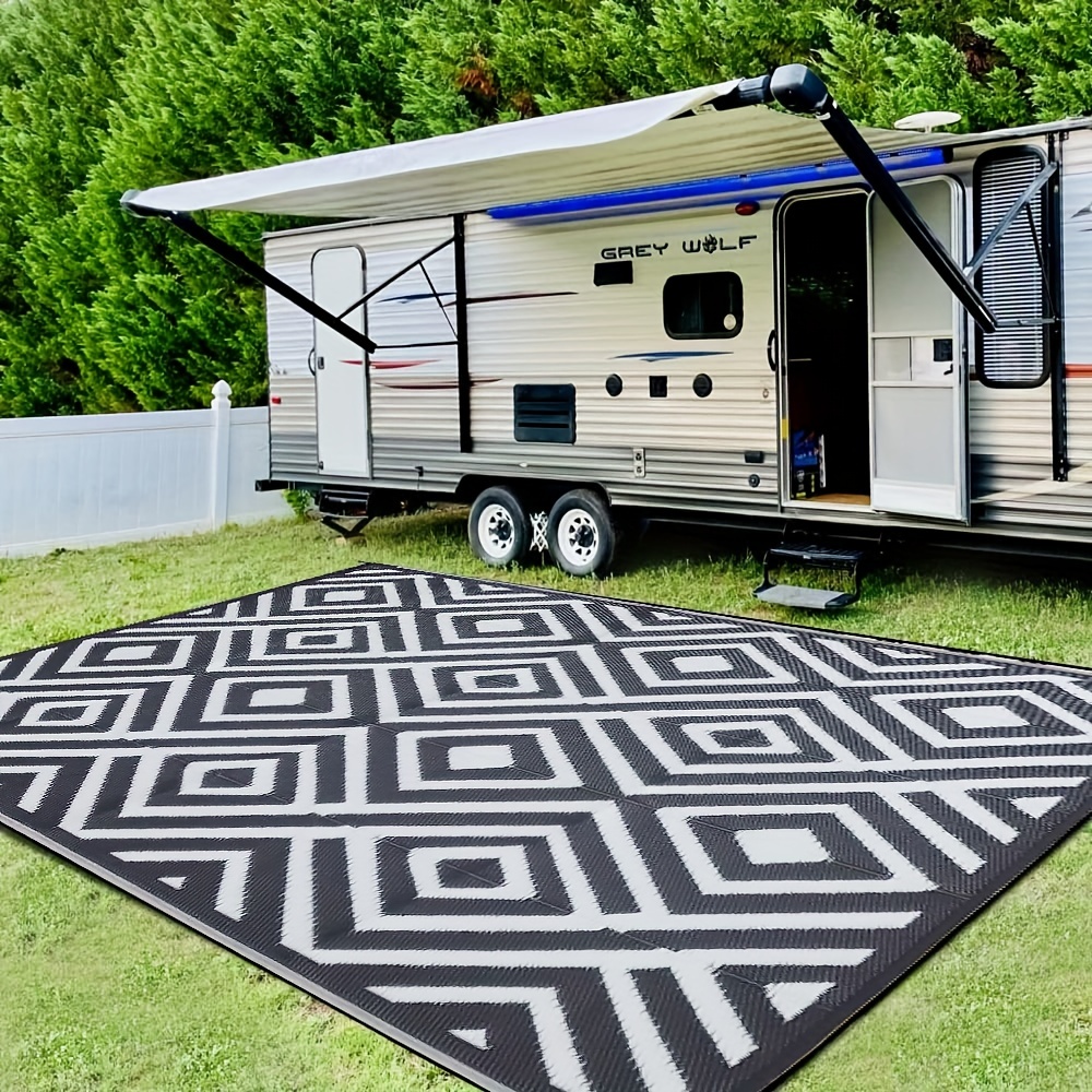 Waterproof Reversible Outdoor Rug Mat For Patios, Camping, Rv, And More -  Vintage Boho Style, Machine Washable, Perfect For Patio Decor And Room  Decor - Temu