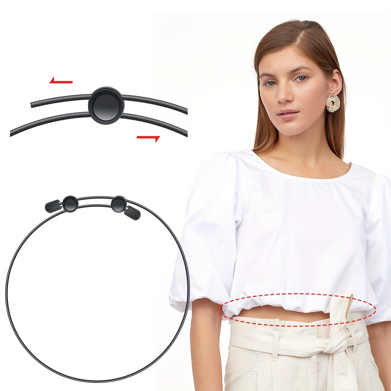 Croptuck Adjustable Band Crop Tuck Tool Lightweight Stretchy Comfortable  Adjustable Shirt Cropping Band