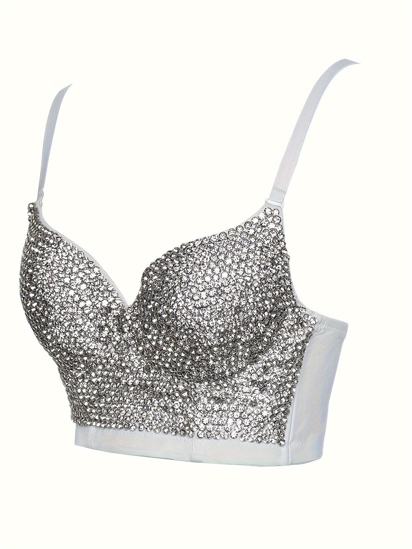 Sequin Bra Top in Gray