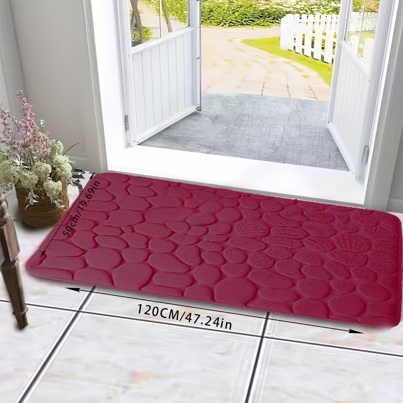 Bath Rugs for Bathroom Non Slip, Microfiber Washable Claret Large Bathroom  Mat