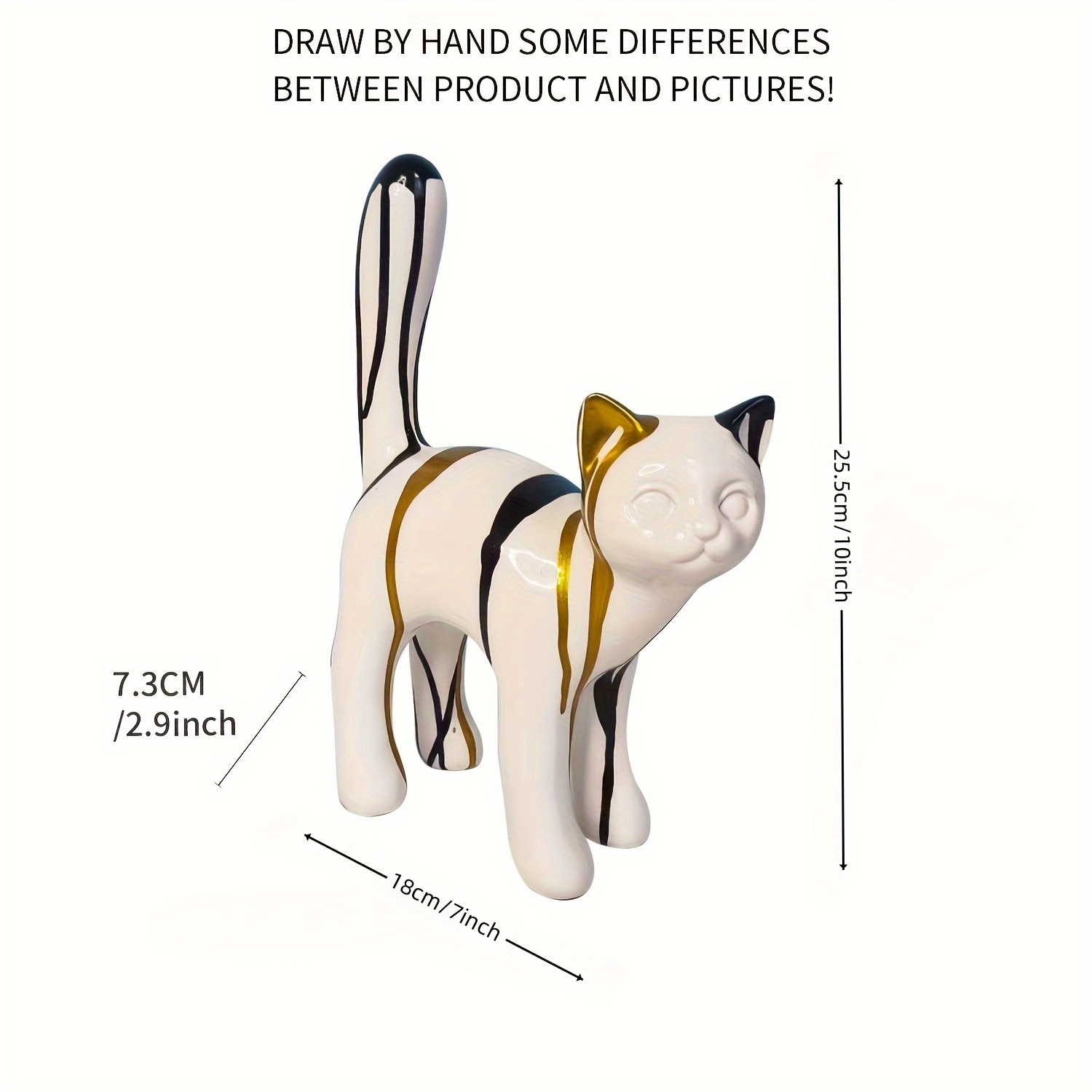 Décoration d'ornement de chat,mini modèle de chat de dessin animé de  simulation de 1.6 po, ornements en résine synthétique de voiture, figurines  de