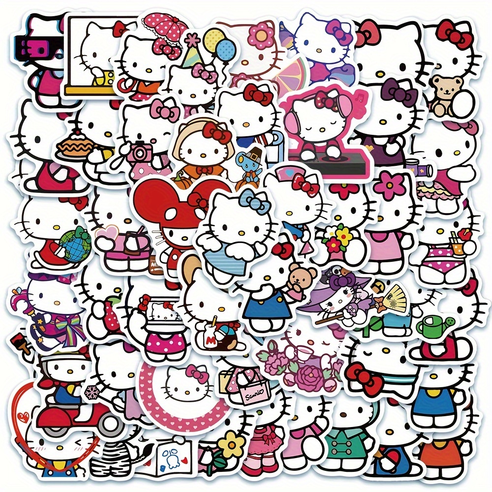 50pcs Hello Kitty Sticker Toys for Girls Kawaii Stickers Cute