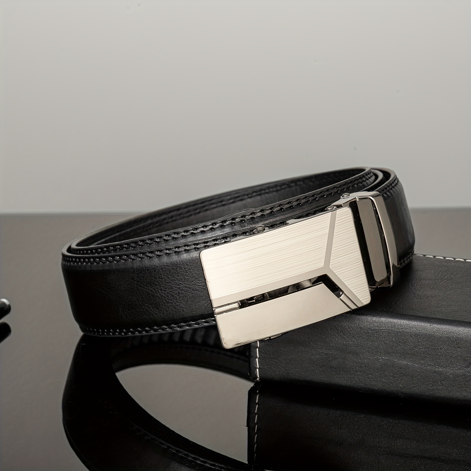 Men's Automatic Buckle Belt Pu Leather Belt Business Suit Waist