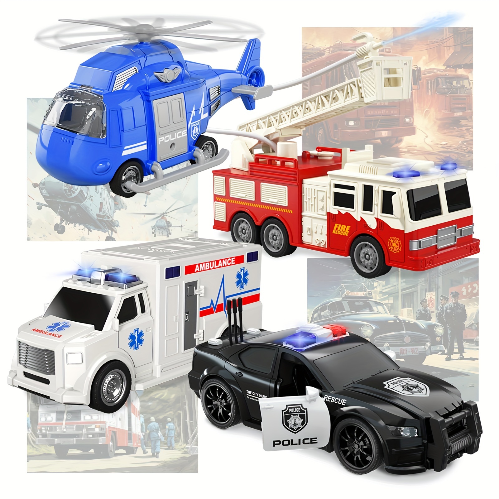 TEMI Truck Toys para niños de 3 4 5 6 7 años - Paquete de 5 vehículos de  transporte urbano, juguetes para niños, coche para niñas y niños pequeños,  juego de potencia