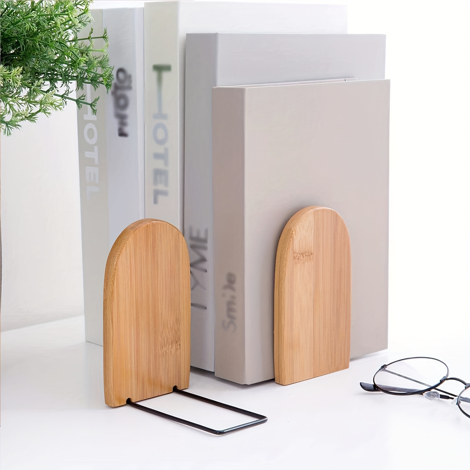 wishacc - Soporte para libros de tamaño grande, altura ajustable, soporte  vertical de madera de bambú para libros de cocina para leer manos libres