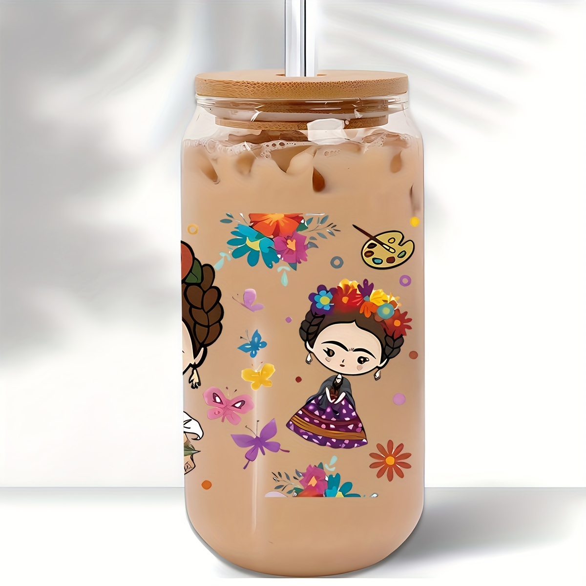 1pc, Cartoon Princesses Uv Dtf Cup Wrap For Glass Cup,uv Dtf Cup