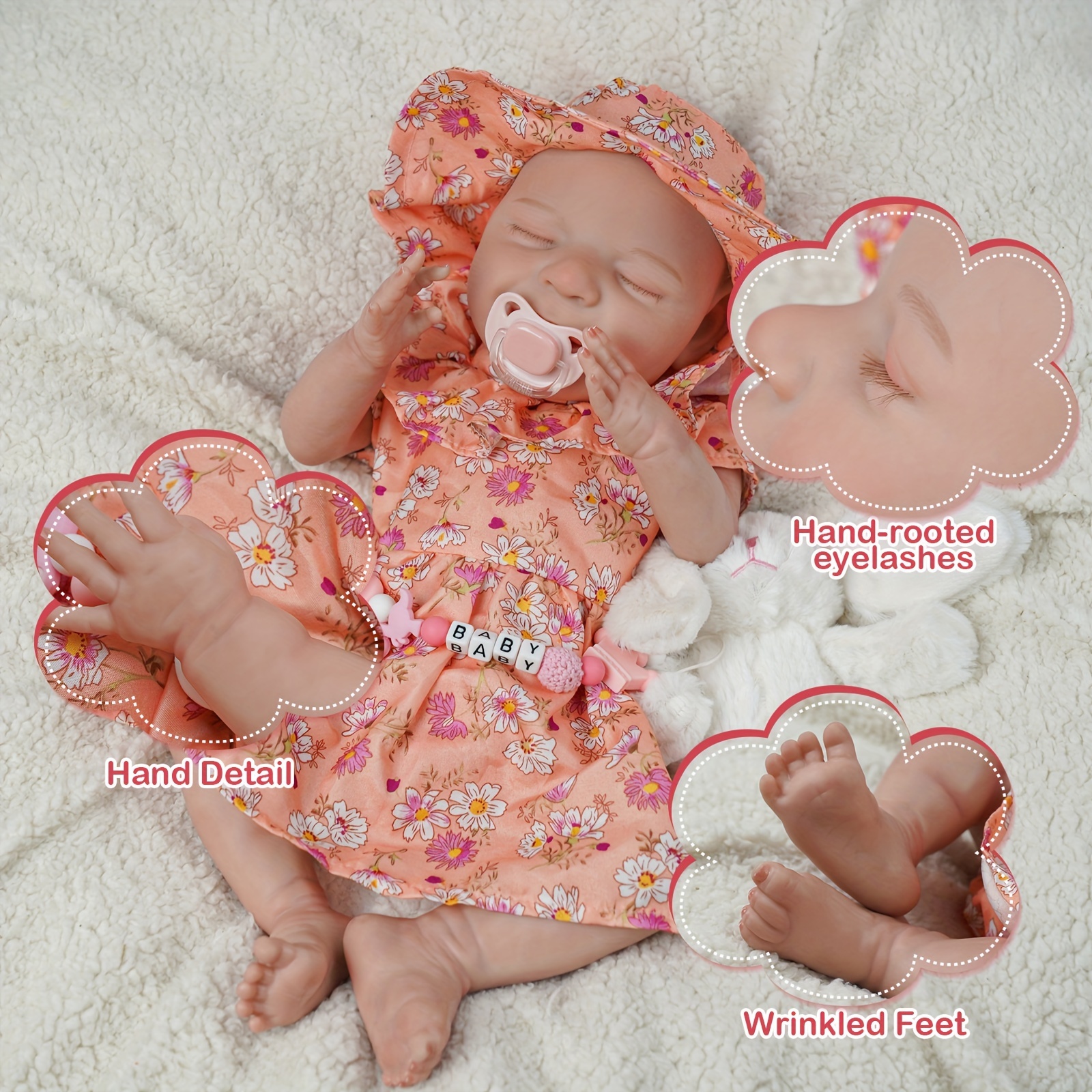 Reborn Baby Doll, Realistic Soft Vinyl Baby Doll Toy For Children,  Halloween/thanksgiving Day/christmas Gift - Temu