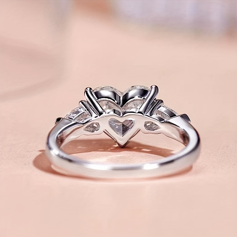 Exquisite Promise Ring Plated Dainty Heart Design Inlaid Shining Zircon  Engagement Wedding Ring For Bries Dupes Luxury Jewelry