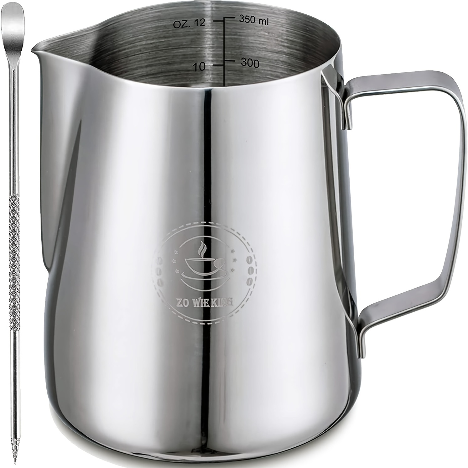 1pc 12oz Stainless Steel Milk Frothing Pitcher