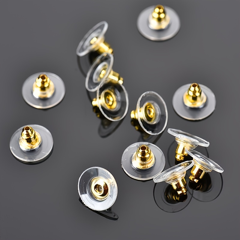 20pcs Silicone Earring Backs For Studs, 5.5mm Half Round Hypoallergenic  Earring Backs Replacement For Droopy Ears Secure Earring Clip