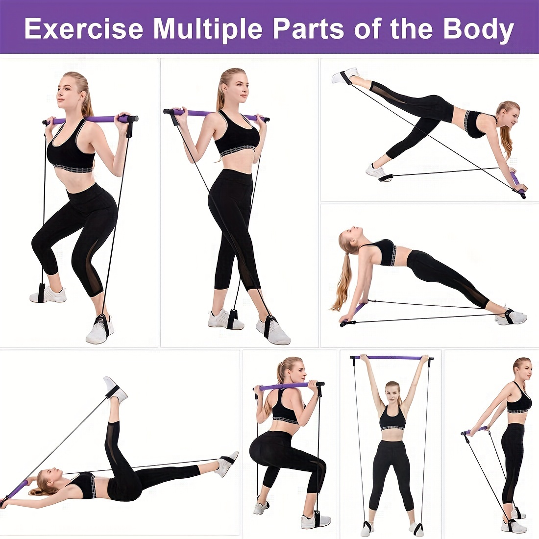 Purple Pilates Tension Band Fitness Exercise Body Shaping - Temu Canada
