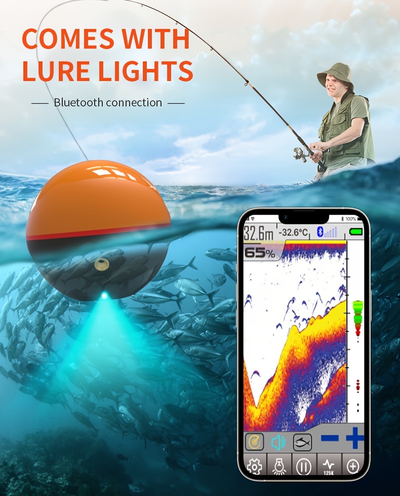 Portable Sonar Fish Finder Wireless Fishfinder IOS And Android Echo Sounder  Fish Finder, Suitable For Lake And Sea Fishing