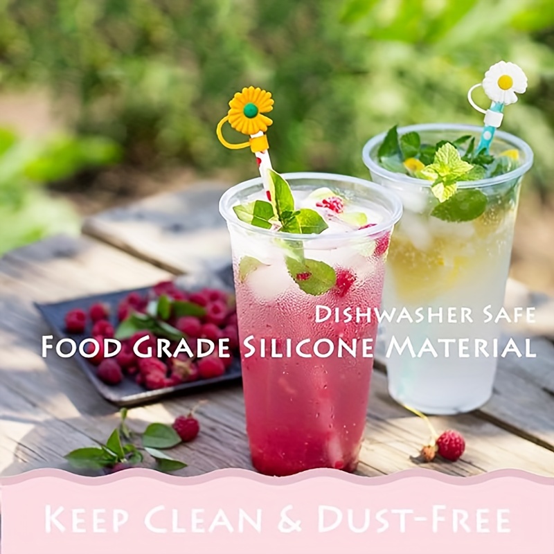 12MM Straw Cover Food Grade Plastic Reusable Dust-proof Mini
