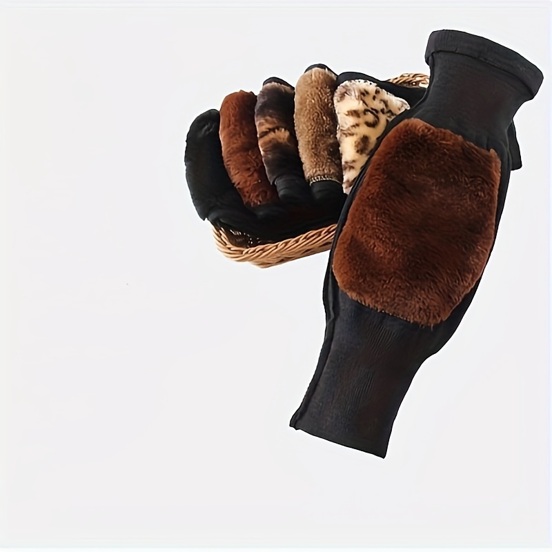 2pcs Winter Warm Knee Pads Double Thick Wool Protection Fleece Wind Cold Gear