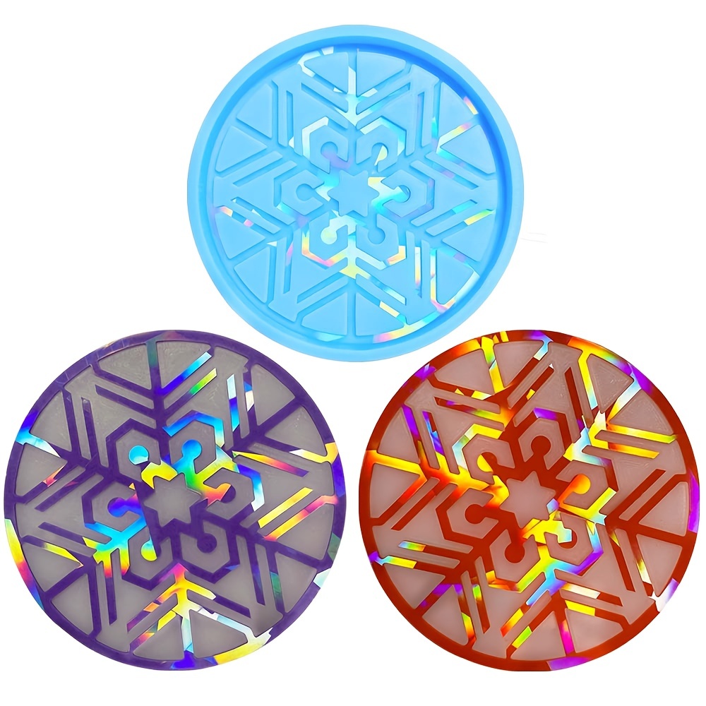 Holographic Coaster Molds for Resin Casting Silicone Resin Coaster Molds  Round Epoxy Resin Molds for Coasters Making Resin DIY Artwork Home  Decoration