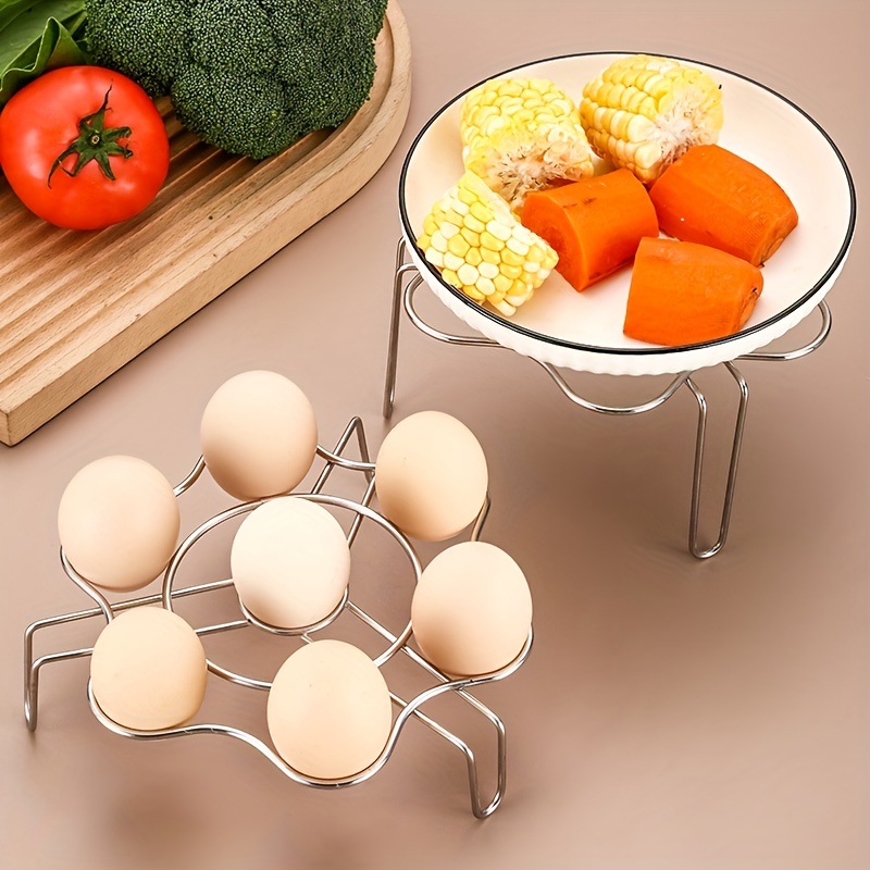 Flower Shaped Steamer Rack,stainless Steel Sturdy Egg Cooker Steamer Rack,  Multipurpose,reheated Dish,steamed Fish/corn/seafood/sweet  Potato,heat-resistant,can Be Used As A Pot Pad Pan Pad,heat Insulated Pan  Rack, Kitchen Accessories - Temu United Arab