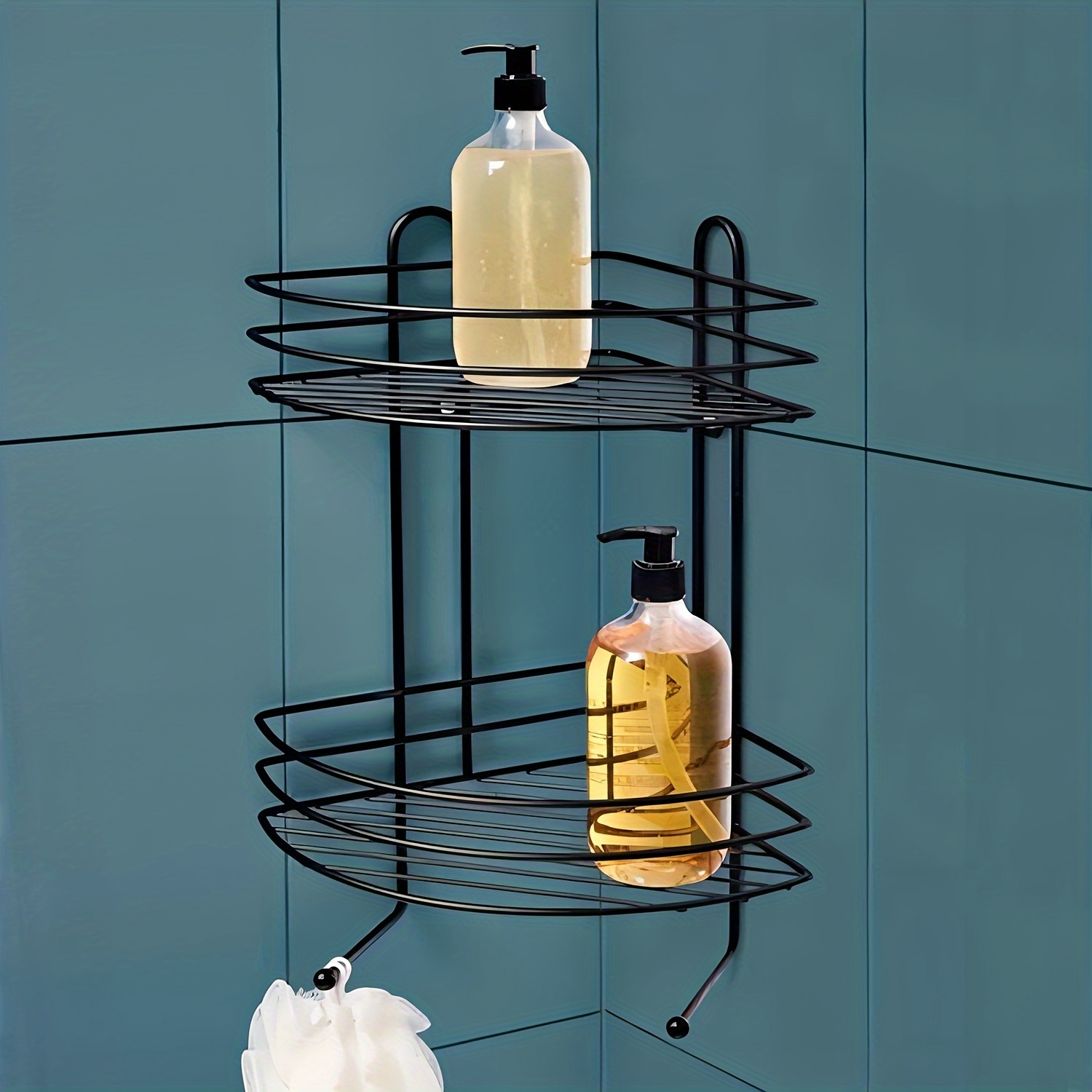 Corner Shower Caddy Tension Pole: Adjustable Stainless Steel Shower  Organizer with 4 Tier Shelf for Bathroom Bathtub Tub Shampoo -Floor  Standing Rack