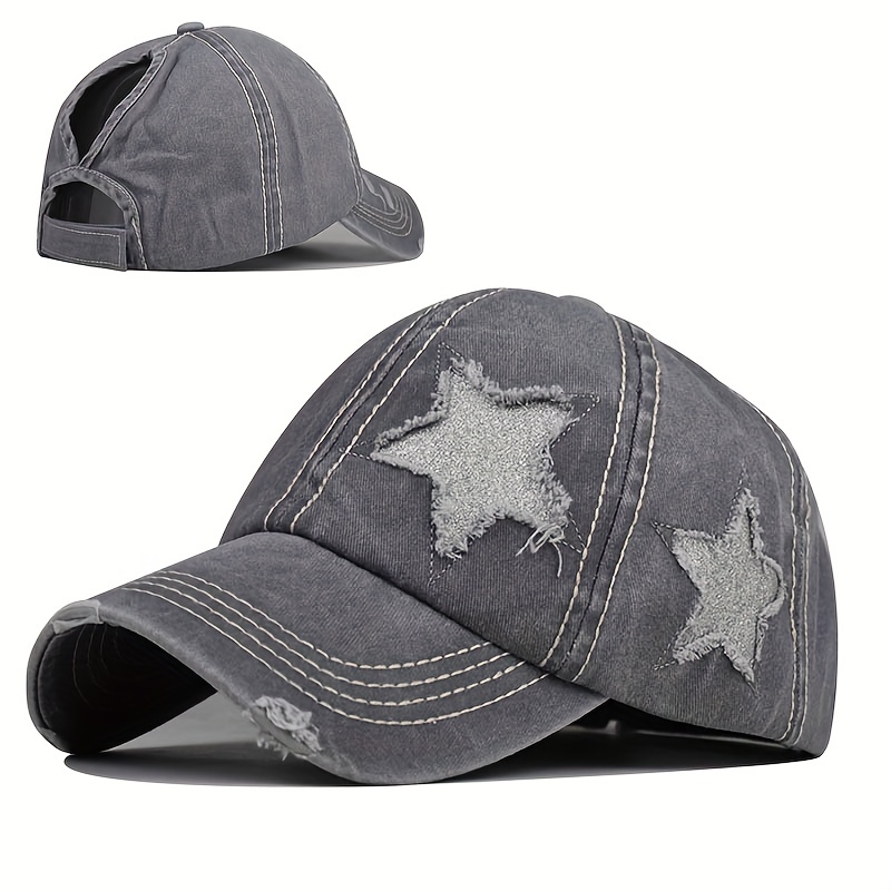 Mens baseball cap with best sale gray ponytail