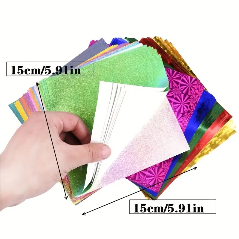 50 Fogli Da 14,99 × 14,99 Cm Di Carta Perlata E Carta Laser, Origami Fatti  A Mano Flash Quadrati E Creazione Fai-da-te Di Taglio Della Carta