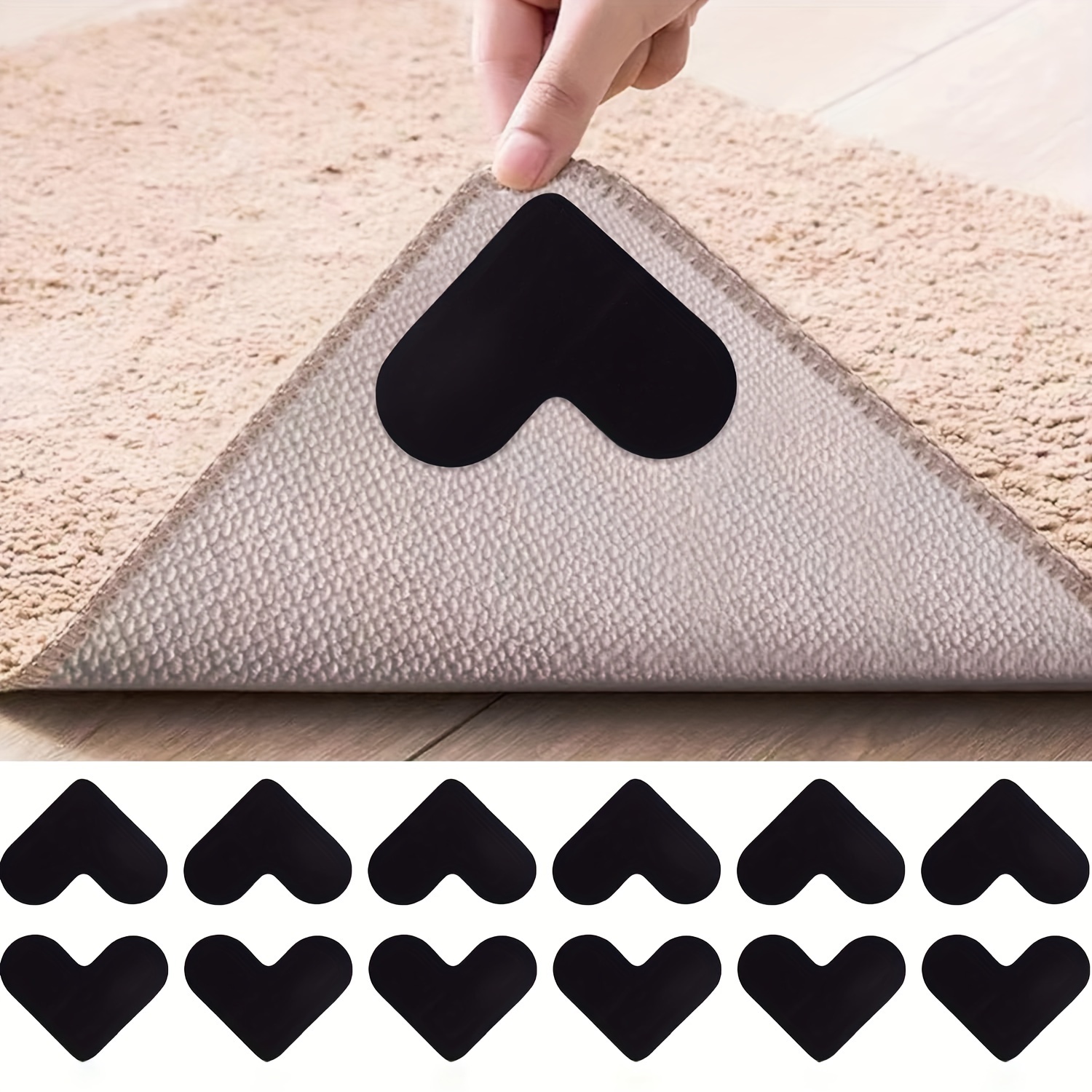 4 Stück Teppich-Antirutsch-Aufkleber, Dreieck-Teppichflicken