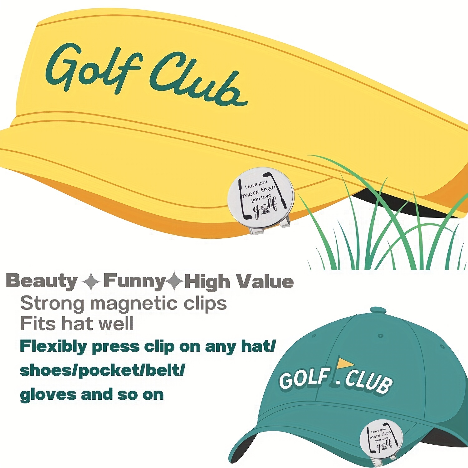 Funny Golf Ball Marker With A Standard Magnetic Hat Clip For - Temu