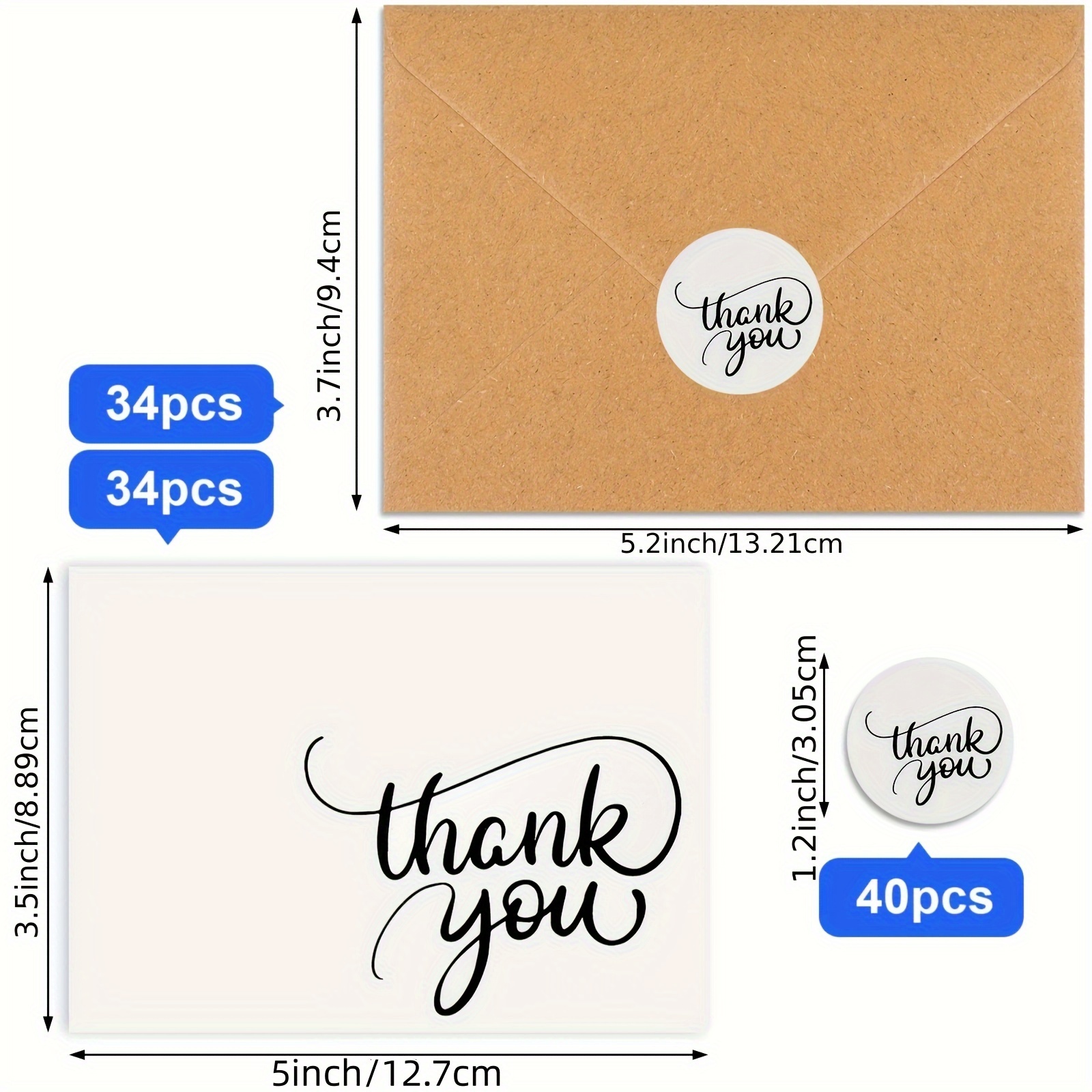 Thank Cards Envelopes Beyond Grateful 3.5x5 Wedding Thank - Temu