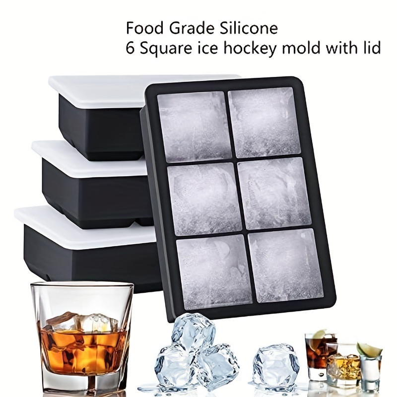 2X Ice Maker Large Cube 8 Square Tray Molds Whiskey Ball Cocktails