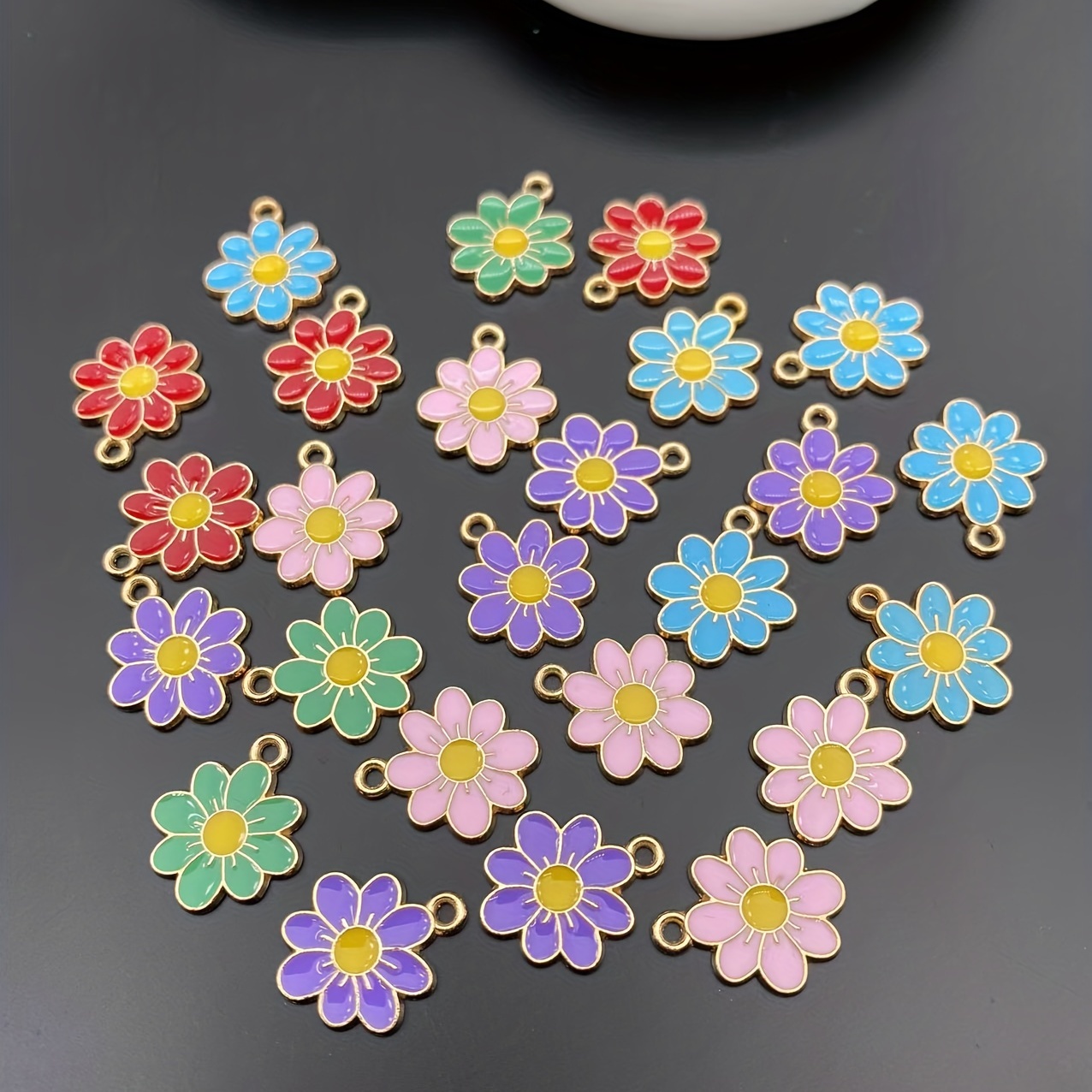 Mixed Colors Diy Jewelry Accessories Flower Alloy Enamel Pendants Cherry  Daisy Charms For Diy Earrings Necklace Bracelet Bangle Diy Jewelry Gifts  For Women Girls - Temu