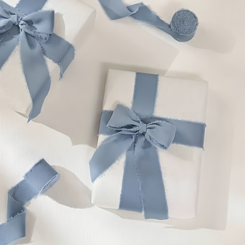 Keypan Light Blue Ribbon for Gift Wrapping Handmade Fringe Ribbons