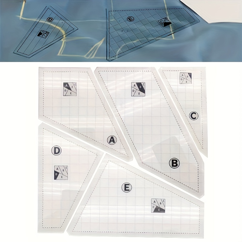 High Accuracy Transparent Hexagon Ruler DIY Handcrafted Clear Scale Acrylic Hexagon  Quilting Template for Drawing Cutting