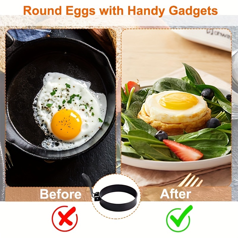 4Pcs Red Silicone Fried Egg Pancake Ring Omelette Fried Egg Round