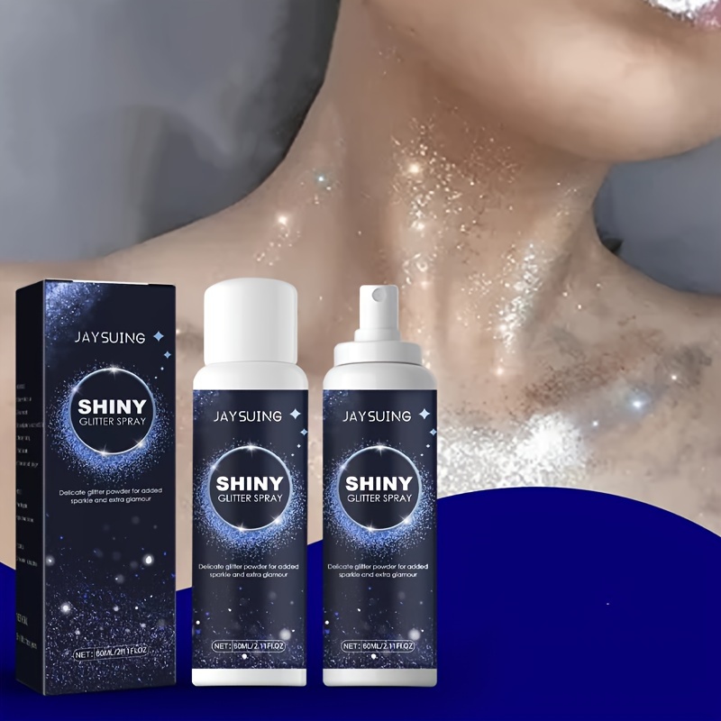 60ml Shiny Glitter Spray Glitter Spray For Body Hair Clothes Quick-drying  Body Shimmery Sparkle Spray For Nightclub Party Stage