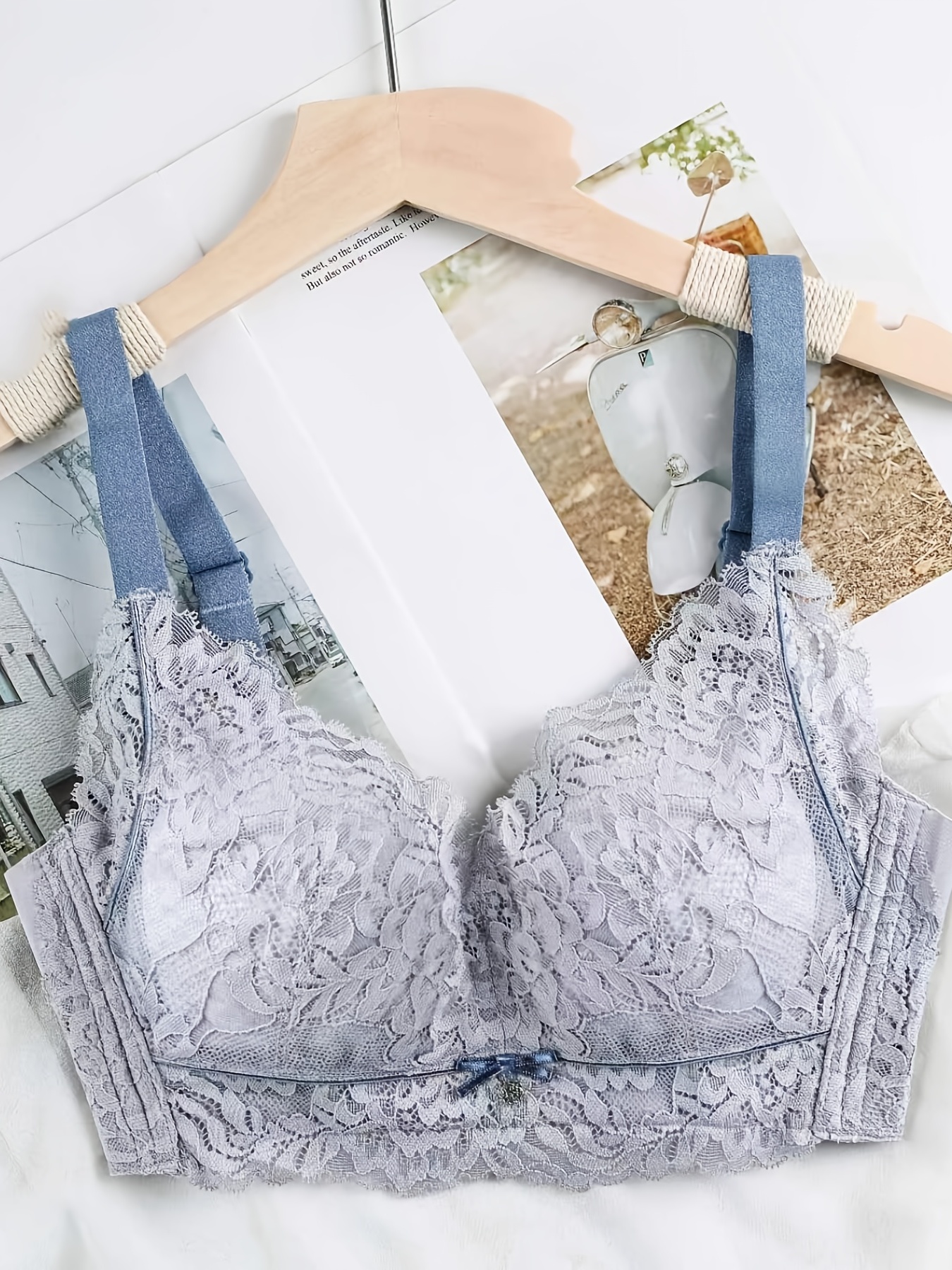 Women's Comfortable Fashion Floral Lace Push Bra Without - Temu Canada