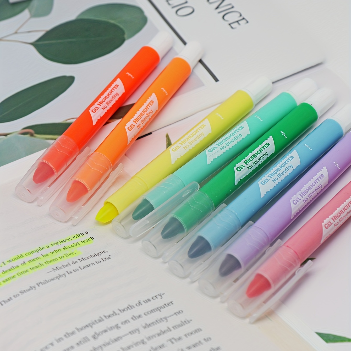 Neon Bright Gel Highlighter Pens No Bleed No Smear - Temu