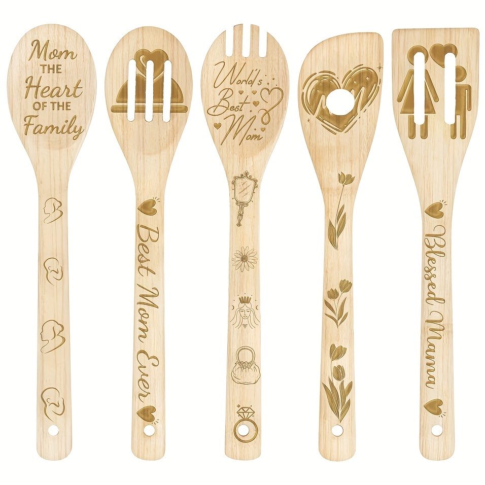 Bamboo Spoons For Cooking Personalized Cartoon Pattern Kitchen